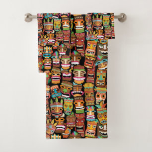 TIKI Pattern 4 Bath Towel Set