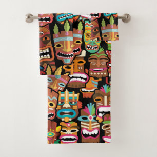 TIKI Pattern 5 Bath Towel Set