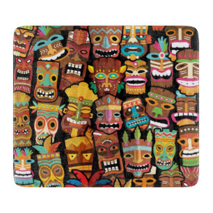 Tiki Pattern Cutting Board