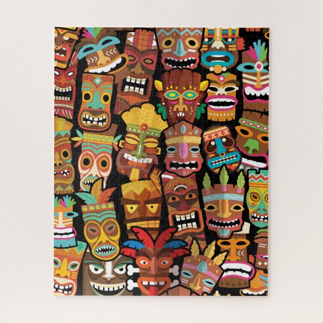 Tiki Pattern Jigsaw Puzzle (Vertical)