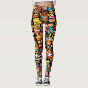 Tiki Pattern Leggings