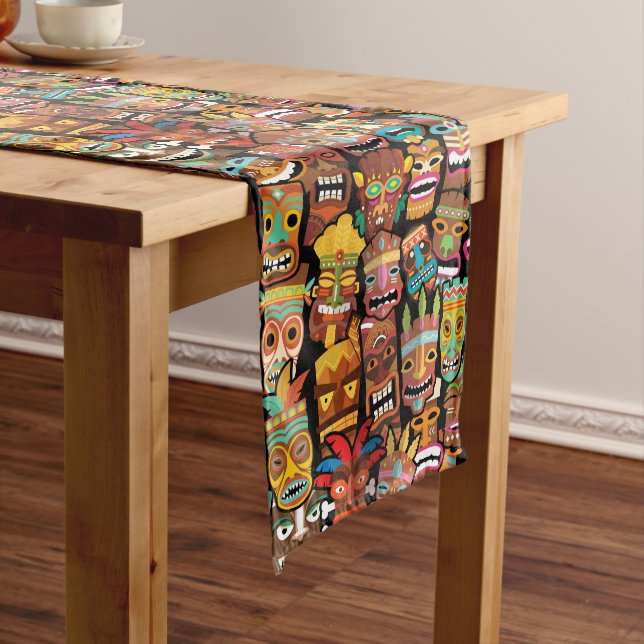 Tiki Pattern Long Table Runner (In Situ)