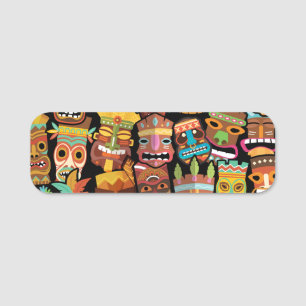 Tiki Pattern Name Tag