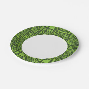 Tiki Pattern Paper Plate