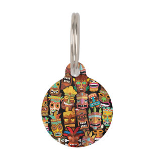 Tiki Pattern Pet Tag