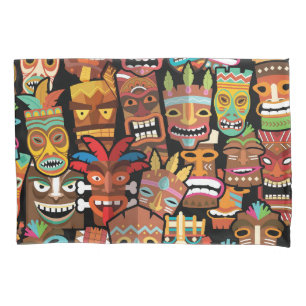 Tiki Pattern Pillowcase