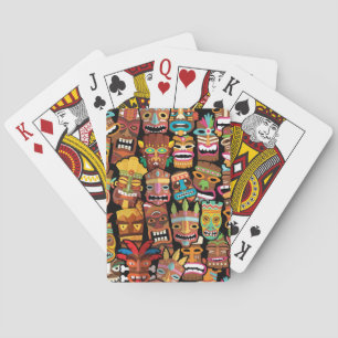 Tiki Pattern Playing Cards
