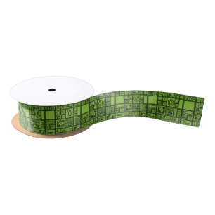 Tiki Pattern Satin Ribbon