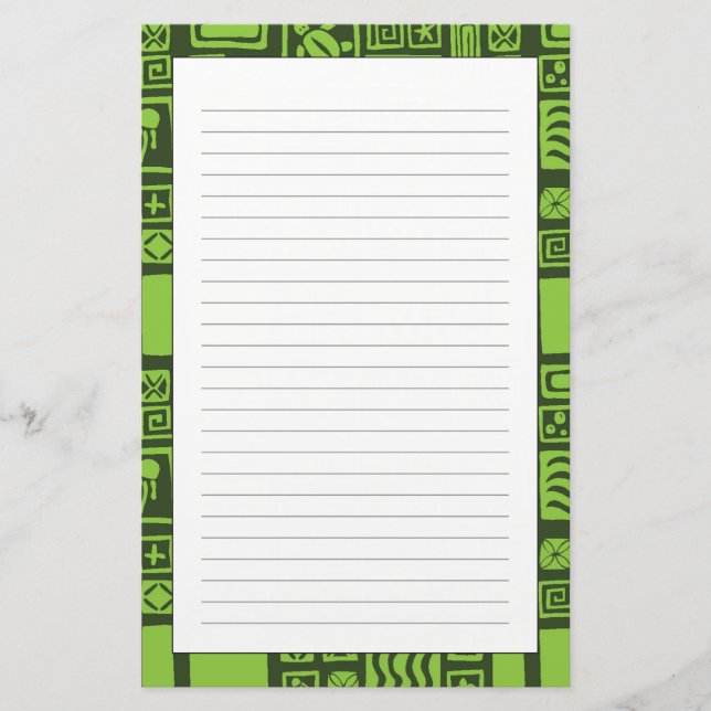 Tiki Pattern Stationery (Front)