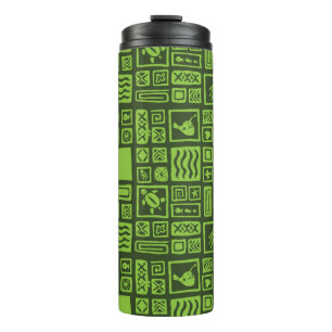 Tiki Pattern Thermal Tumbler