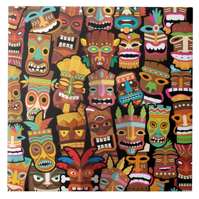 Tiki Pattern Tile (Front)