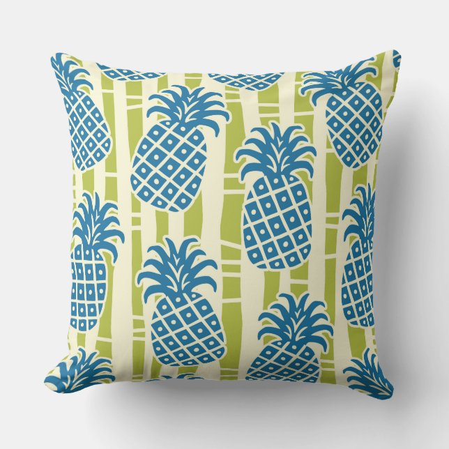 Tiki Pineapple Bamboo Stripes Pattern Cushion (Front)