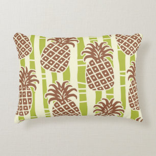 Tiki Pineapple Bamboo Stripes Pattern Decorative Cushion