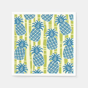 Tiki Pineapple Bamboo Stripes Pattern Napkin