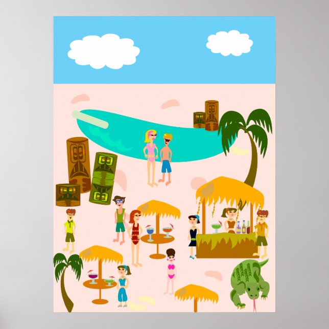 Tiki Pool Party Poster (Front)