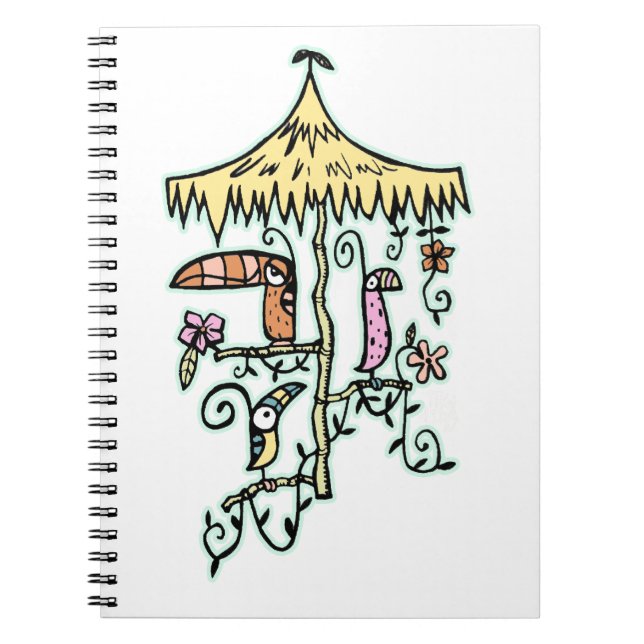 Tiki Room Birds on a Perch by Tiki tOny Notebook (Front)