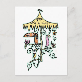 Tiki Room Birds on a Perch by Tiki tOny Postcard