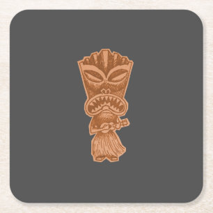 Tiki Square Paper Coaster