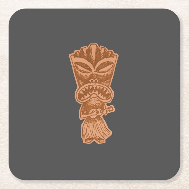 Tiki Square Paper Coaster (Front)