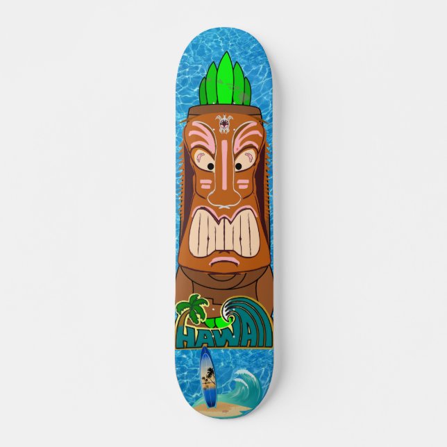 Tiki Statue Hawaii Skateboard (Front)