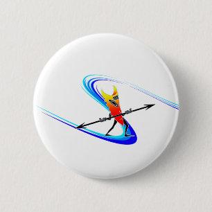 Tiki Surfer 6 Cm Round Badge