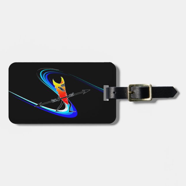 Tiki Surfer Luggage Tag (Front Horizontal)
