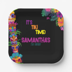 Tiki Time Birthday Party Paper Plate