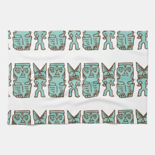 Tiki Time in Aqua Tea Towel