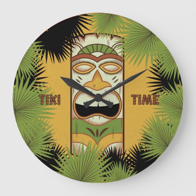 Tiki Time  Large Clock (Front)