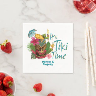 Tiki Time Luau Summer Beach Wedding Napkin