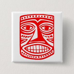 Tiki Toby - Red 15 Cm Square Badge