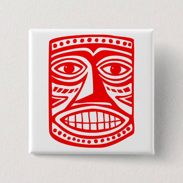 Tiki Toby - Red 15 Cm Square Badge (Front)