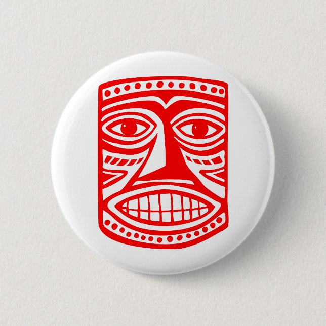 Tiki Toby - Red 6 Cm Round Badge (Front)