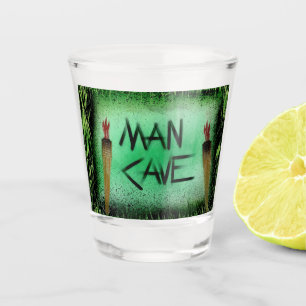 Tiki Torch Man Cave Green Shot Glass