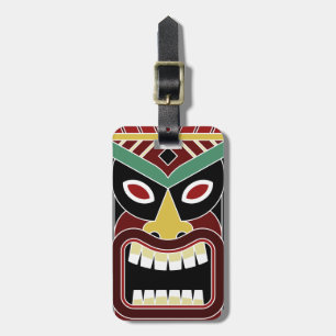 Tiki Totem custom text luggage tag 1