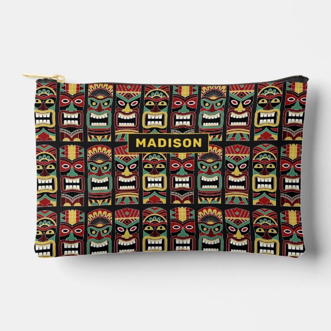 Tiki Totems custom name Accessory Pouch (Front)