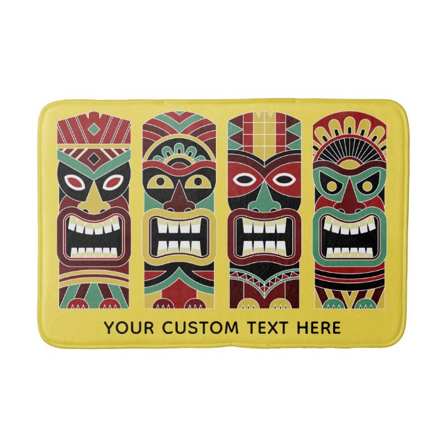 Tiki Totems custom text & colour bath mats (Front)