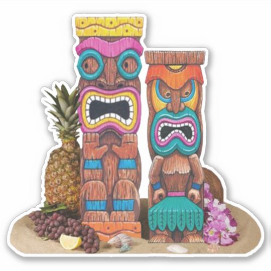 Tiki Totems Sticker Zazzle.co.uk