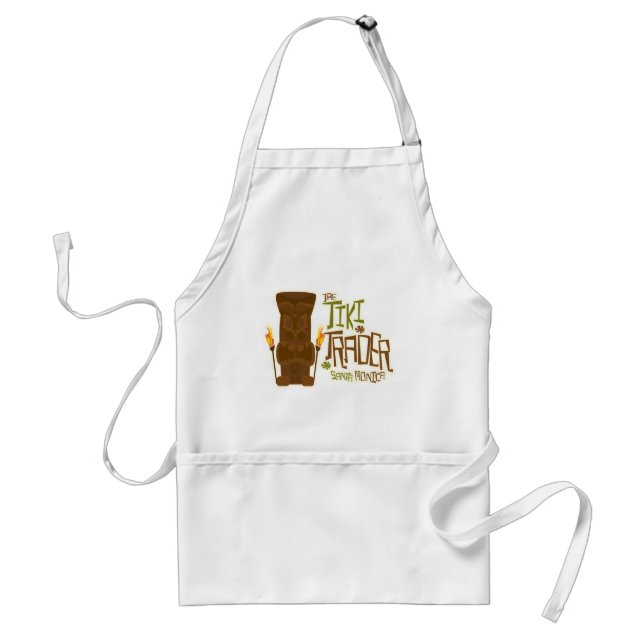 Tiki Trader Bold Tropical Restaurant Logo Fun Standard Apron (Front)
