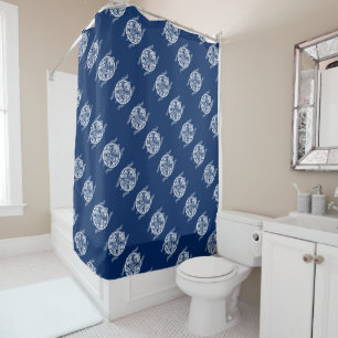 Tiki Turtle Tattoo Shower Curtain