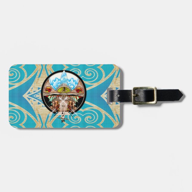 Tiki Village Luggage Tag (Front Horizontal)
