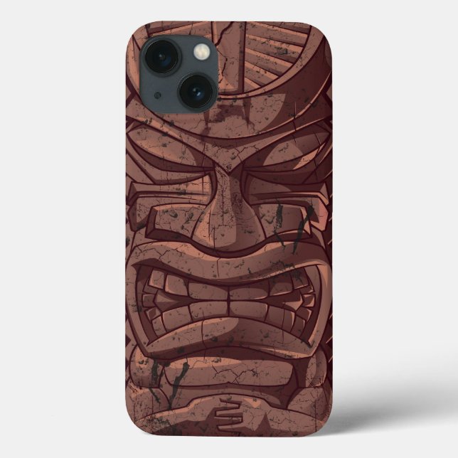 Tiki Wooden Statue Totem Sculpture Case-Mate iPhone Case (Back)