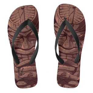 Tiki Wooden Statue Totem Sculpture Flip Flops