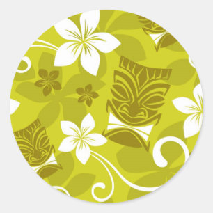Tikiflowers Classic Round Sticker