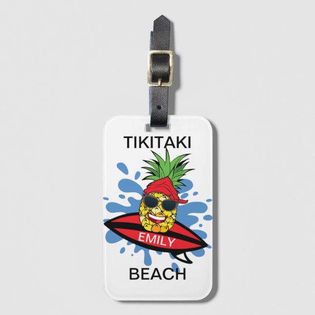 Tikitaki Beach Luggage Tag (Front Vertical)