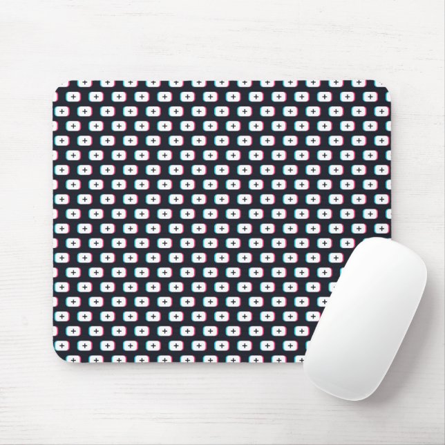 TikTok app button. Pattern design - Dark version Mouse Mat (With Mouse)