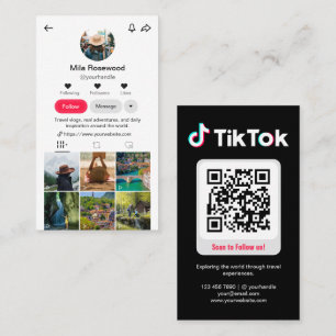 Tiktok Profile Photo Grid Follow Me QR code Business Card