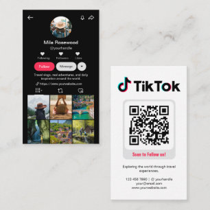Tiktok Profile Photo Grid Follow Me QR code Business Card