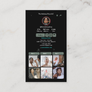 TikTok Sage Green Social Media QR Code Business Card
