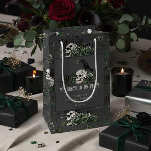 Til Death Almost Black Irish Skulls Bridal Shower Small Gift Bag